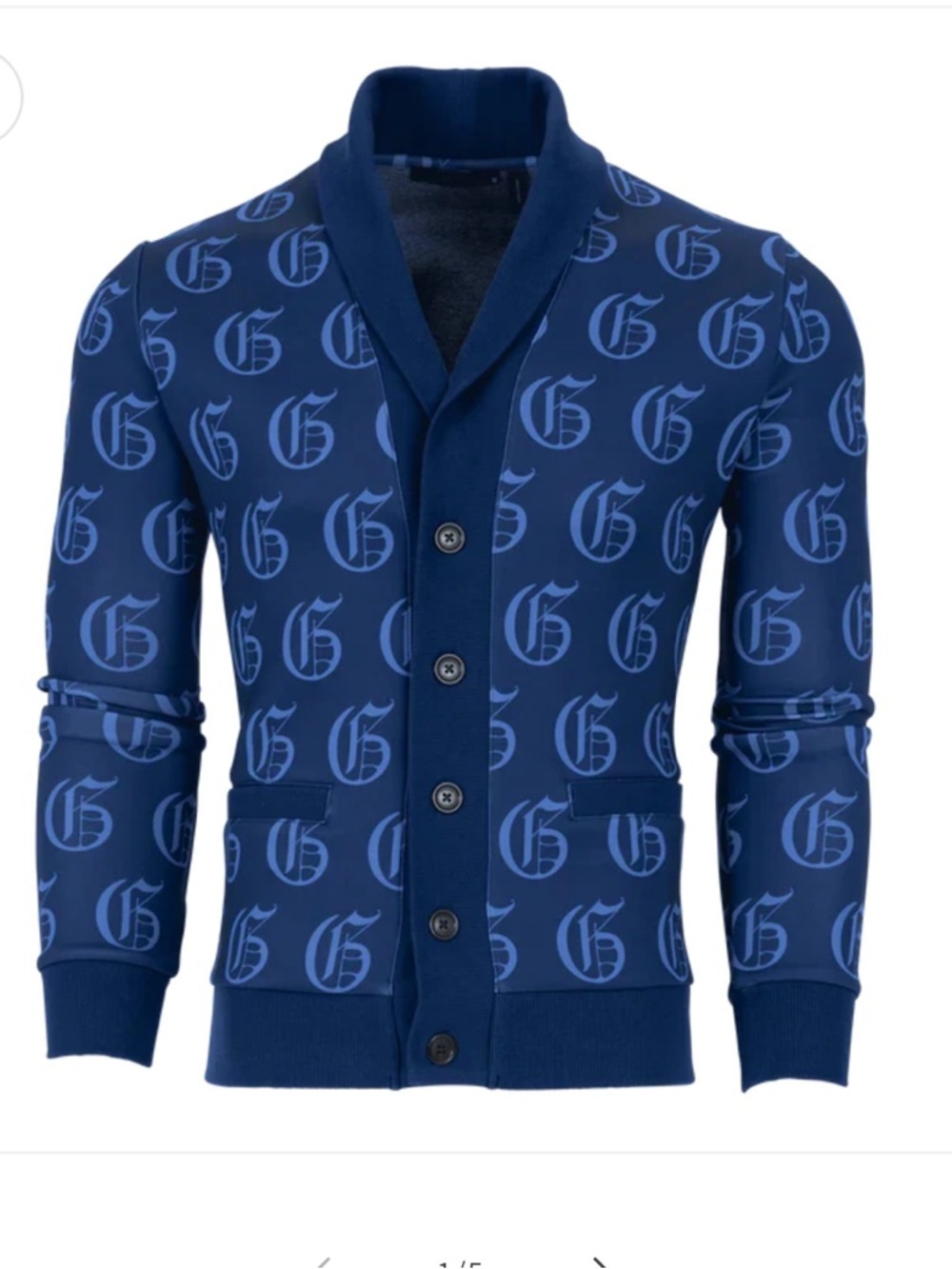Greyson Navy and Light Blue Monogram Shawl Collar Cardigan! L